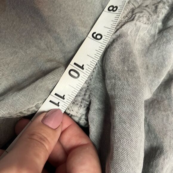 Zara Gray Wide Leg Linen Cotton Jeans Size 8 - Picture 5 of 6